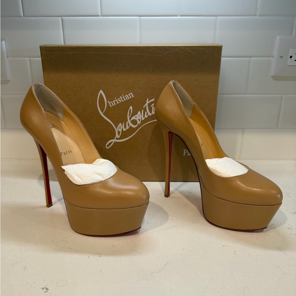Christian Louboutin Beige Platform Heels